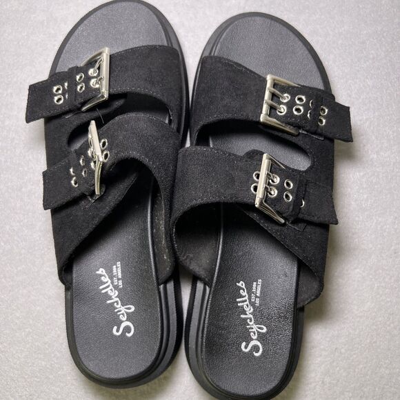 Seychelles Buckle Platform Sandals Women’s Sz 10 Black Anthropologie READ - Picture 6 of 11
